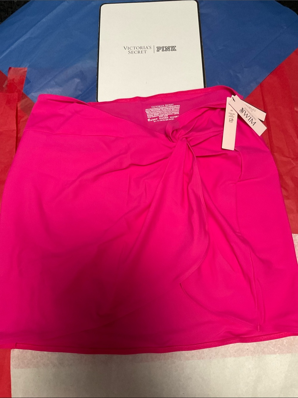 🍄 Victoria's Secret PINK Hot Pink Swim Sarong Cover-Up - Picture 5 of 7